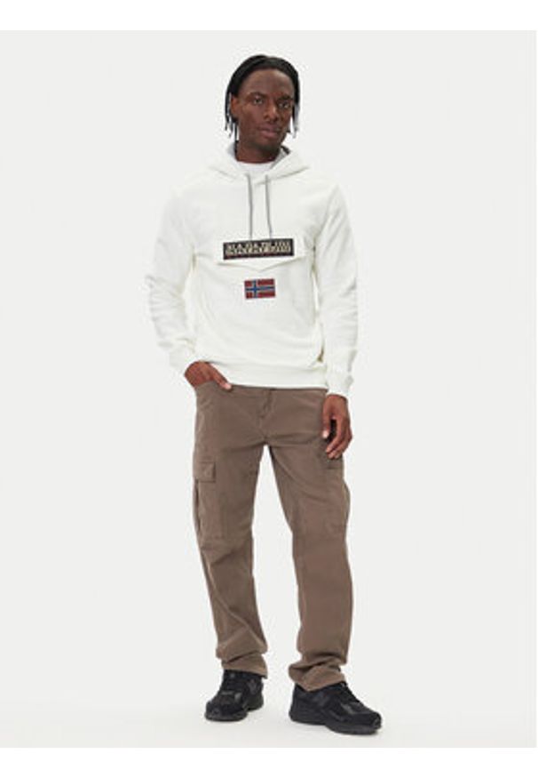 Napapijri Bluza Burgee Wint 4 NP0A892T Beżowy Regular Fit. Kolor: beżowy. Materiał: bawełna