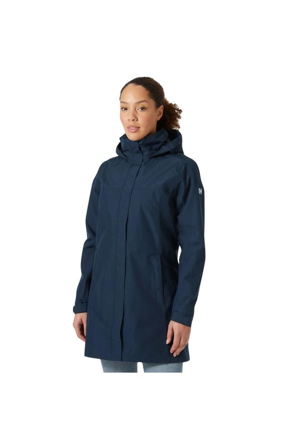 Kurtka uniwersalna damska Helly Hansen W Aden Long Coat. Typ kołnierza: kaptur. Kolor: niebieski. Materiał: syntetyk. Długość: długie. Sport: turystyka piesza