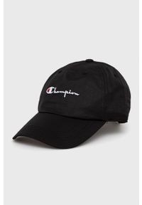 Champion czapka kolor czarny z aplikacją. Kolor: czarny. Wzór: aplikacja