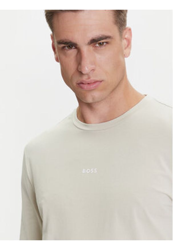 BOSS Longsleeve Tchark 50473286 Beżowy Regular Fit. Kolor: beżowy. Materiał: bawełna. Długość rękawa: długi rękaw