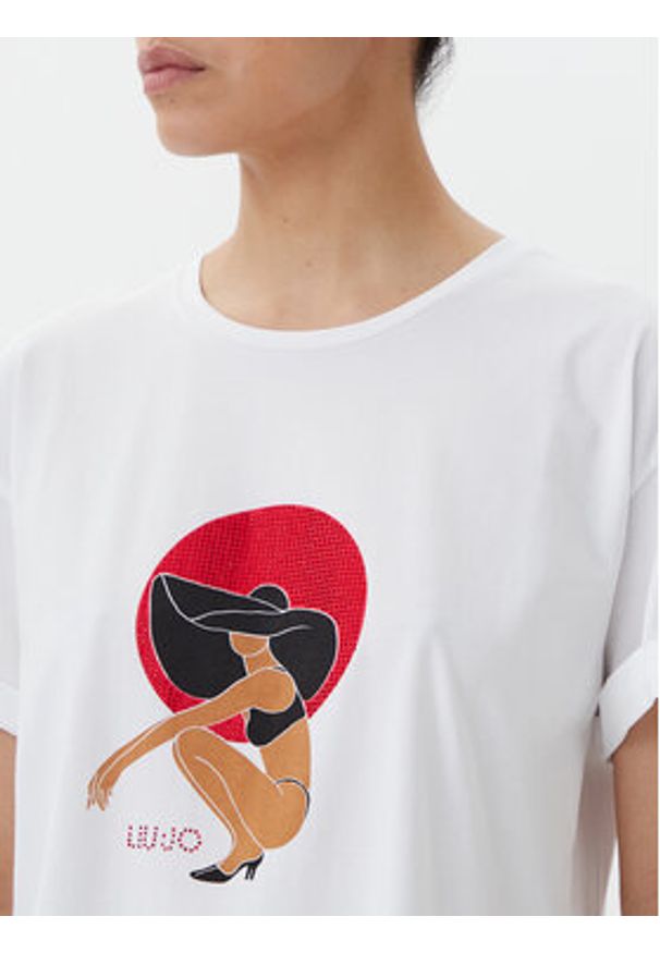 Liu Jo Beachwear T-Shirt q-roa-35173 Biały Regular Fit. Kolor: biały. Materiał: bawełna