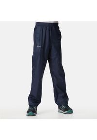 Regatta - Dziecięce spodnie przeciwdeszczowe Pack It granatowe. Kolor: niebieski. Materiał: materiał. Sezon: lato. Sport: turystyka piesza #1