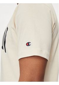 Champion T-Shirt 219852 Beżowy Comfort Fit. Kolor: beżowy. Materiał: bawełna #5
