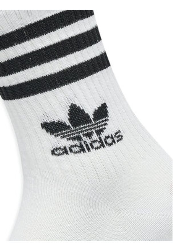 Adidas - adidas Zestaw 3 par wysokich skarpet unisex Mid Cut Crew IL5023 Kolorowy. Materiał: bawełna, materiał. Wzór: kolorowy