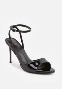 Renee - Czarne Lakierowane Sandały Eleganckie VICES na Szpilce z Paskiem Wokół Kostki Aikele. Zapięcie: pasek. Kolor: czarny. Materiał: lakier. Obcas: na szpilce. Styl: elegancki #9