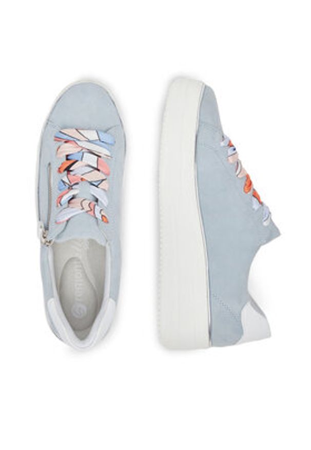 Remonte Sneakersy D1C06-12 Niebieski. Kolor: niebieski. Materiał: zamsz, skóra