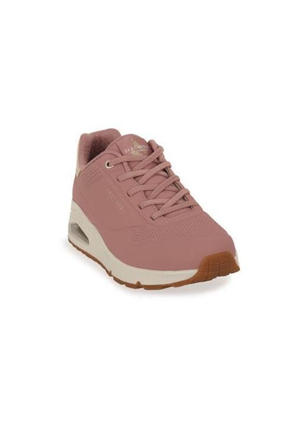 skechers - Buty do chodzenia damskie Skechers Ros Uno Shimme. Zapięcie: sznurówki. Kolor: różowy. Materiał: syntetyk, tkanina, materiał. Szerokość cholewki: normalna. Sport: turystyka piesza