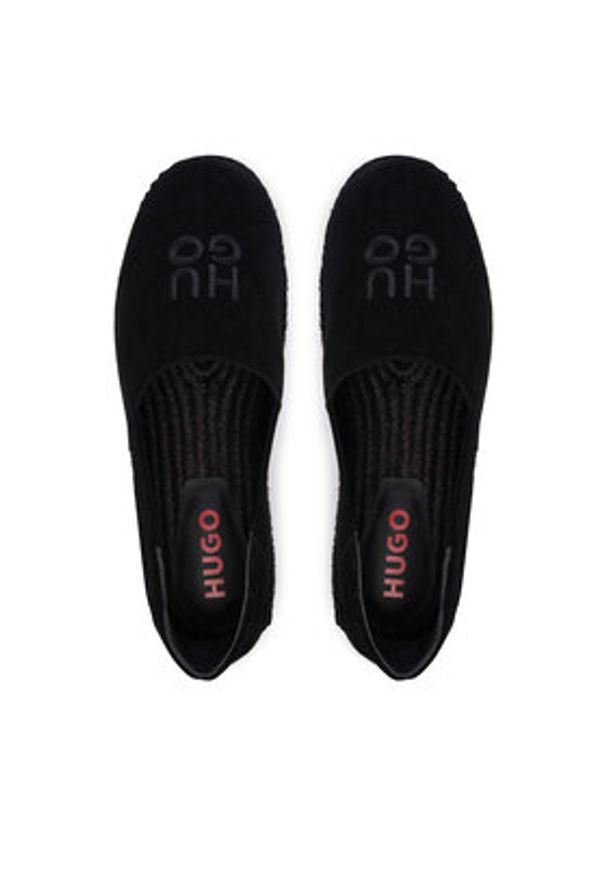 Hugo - HUGO Espadryle Sannes Slon SD 50563325 Czarny. Kolor: czarny. Materiał: skóra, zamsz