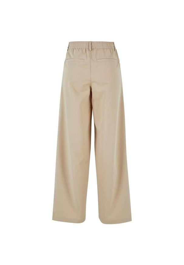 Urban Classics - Szerokie Spodnie Damskie Z Plisą Z Przodu. Kolor: beżowy. Długość: długie