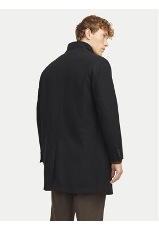 Jack & Jones - Jack&Jones Płaszcz wełniany Wilson 12259449 Czarny Regular Fit. Kolor: czarny. Materiał: syntetyk
