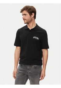 Jack & Jones - Jack&Jones Polo Josh 12247387 Czarny Standard Fit. Typ kołnierza: polo. Kolor: czarny. Materiał: bawełna