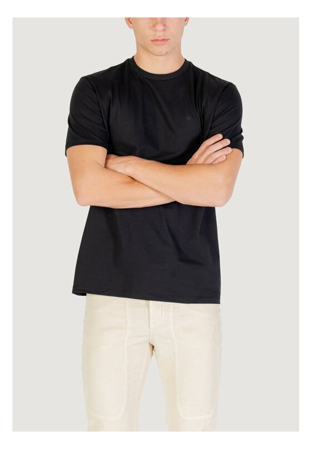 Calvin Klein Jeans T-Shirt Classic Monogram LV04RD254G Czarny Regular Fit. Kolor: czarny. Materiał: bawełna