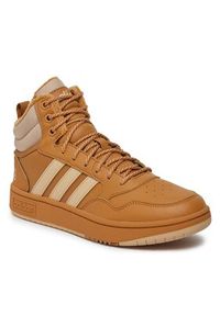 Adidas - adidas Sneakersy Hoops 3.0 Mid IF2636 Brązowy. Kolor: brązowy. Materiał: materiał