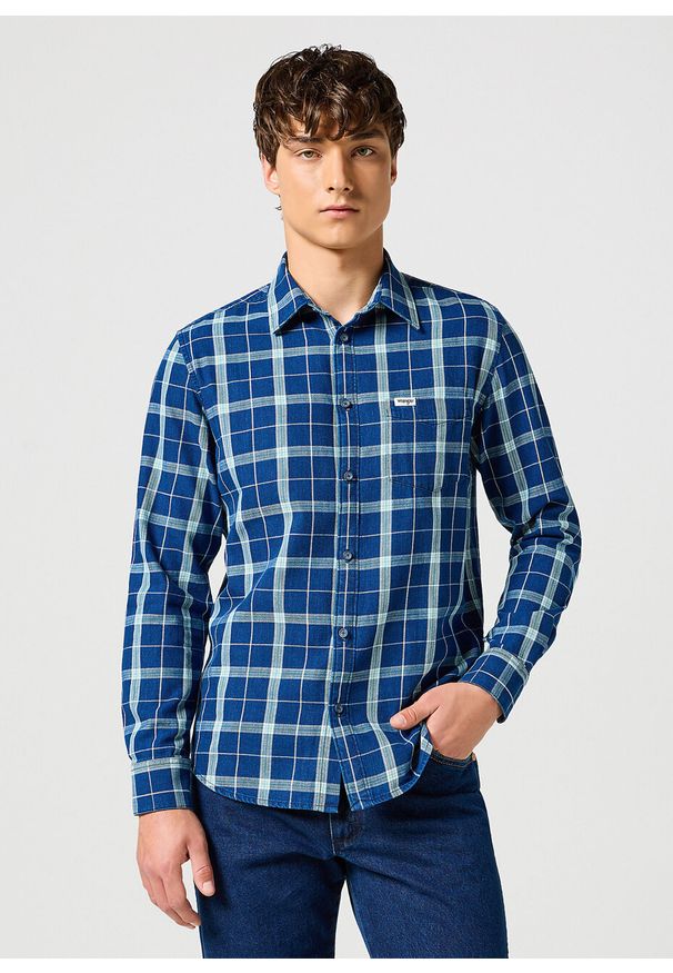 Wrangler - WRANGLER MĘSKA KOSZULA 1 PKT SHIRT GREEN INDIGO 112357231