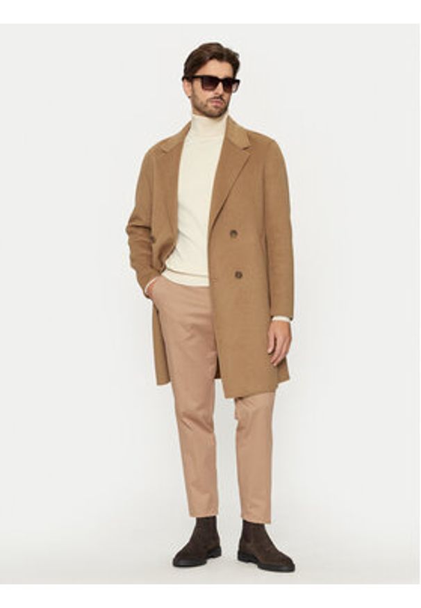 Guess Płaszcz wełniany M4BL47 WGJU2 Beżowy Regular Fit. Kolor: beżowy. Materiał: syntetyk