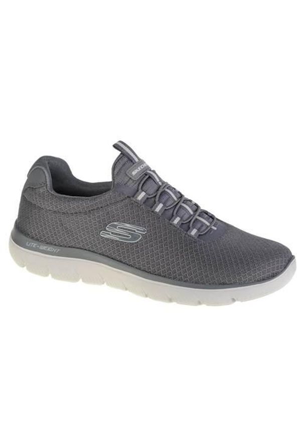 skechers - Buty do chodzenia męskie Skechers Summits. Zapięcie: bez zapięcia. Kolor: szary. Materiał: syntetyk, materiał. Szerokość cholewki: normalna. Sport: turystyka piesza