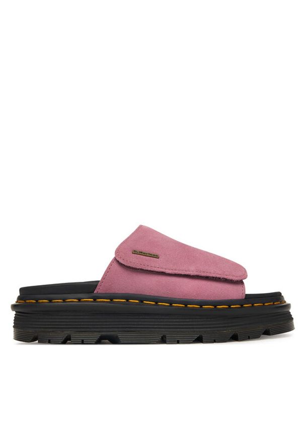 Dr. Martens Klapki Zebzag DM42409650 Różowy. Kolor: różowy. Materiał: skóra, zamsz