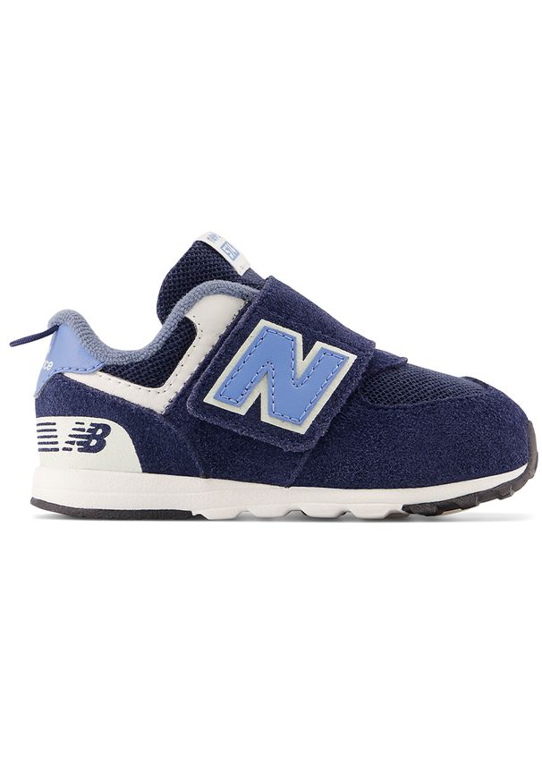 Buty niemowlęce New Balance NW574ND1 – granatowe. Zapięcie: rzepy. Kolor: niebieski. Materiał: materiał, syntetyk. Szerokość cholewki: normalna. Model: New Balance 574