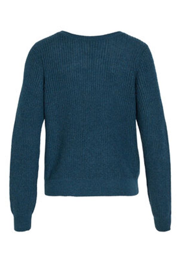Vila Sweter 14088099 Niebieski Regular Fit. Kolor: niebieski. Materiał: syntetyk
