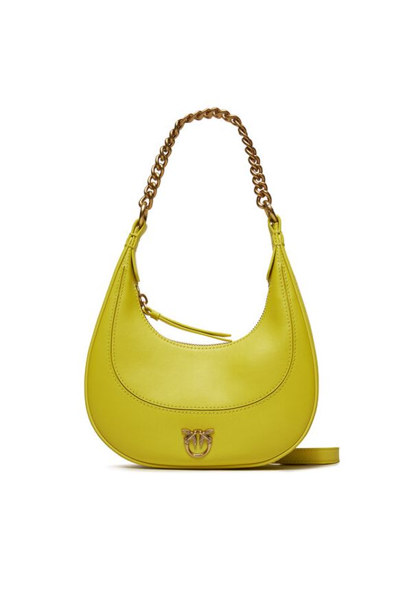 Pinko Torebka Brioche Hobo Mini PE 24 PLTT 101433 A0QO Żółty. Kolor: żółty. Materiał: skórzane