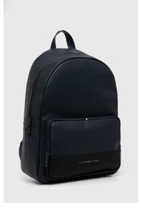 TOMMY HILFIGER - Tommy Hilfiger plecak męski kolor granatowy duży gładki. Kolor: niebieski. Wzór: gładki #4