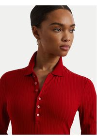Lauren Ralph Lauren - LAUREN RALPH LAUREN Sweter 200971091003 Czerwony Slim Fit. Kolor: czerwony. Materiał: wiskoza #3