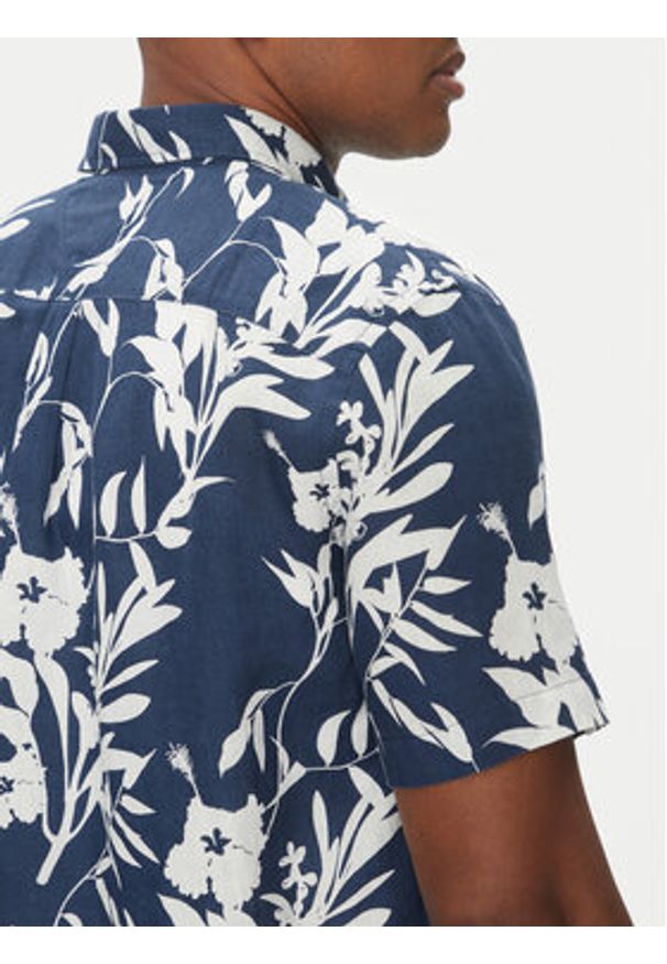 TOMMY HILFIGER - Tommy Hilfiger Koszula Tropical MW0MW38586 Granatowy Regular Fit. Kolor: niebieski. Materiał: len