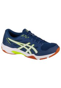 Buty do siatkówki męskie Asics Gel-rocket 11. Zapięcie: sznurówki. Kolor: pomarańczowy, żółty, zielony, niebieski, wielokolorowy. Materiał: materiał. Szerokość cholewki: normalna. Sport: siatkówka