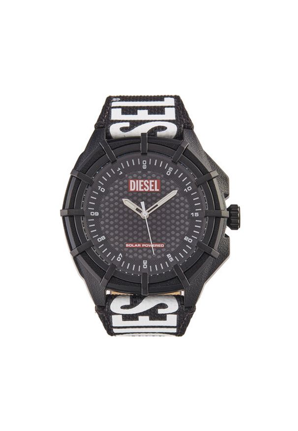Diesel Zegarek Framed Solar DZ4654 Czarny. Kolor: czarny. Materiał: materiał