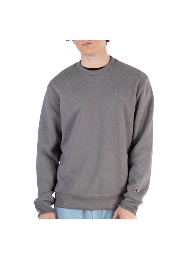 Bluza Champion Crewneck Sweatshirt 220283-ES072 - szara. Kolor: szary. Materiał: tkanina, poliester. Wzór: napisy. Styl: sportowy, klasyczny
