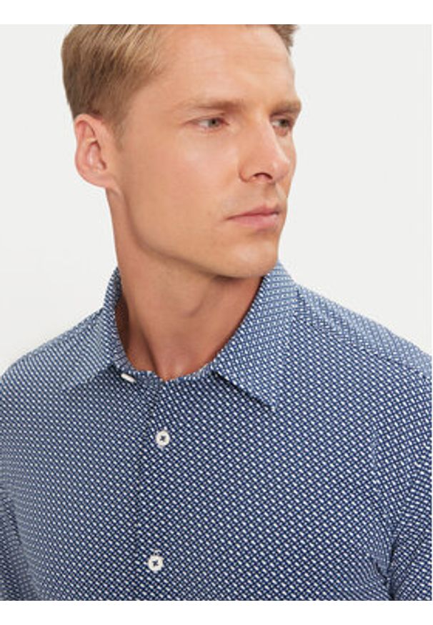 BOSS - Boss Koszula Roan 50522091 Niebieski Slim Fit. Kolor: niebieski. Materiał: syntetyk