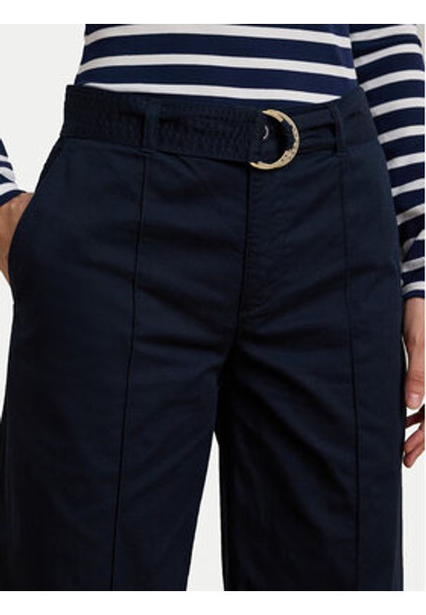 Lauren Ralph Lauren - LAUREN RALPH LAUREN Kuloty 200876606005 Granatowy Wide Leg. Kolor: niebieski. Materiał: bawełna