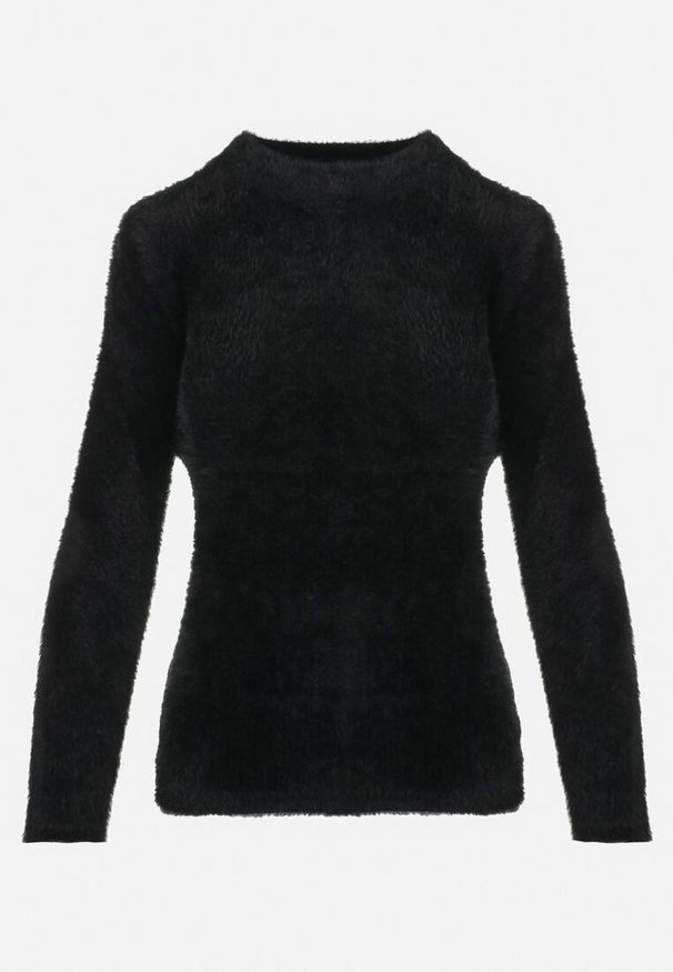 Born2be - Czarny Sweter Wełniany Voma. Okazja: na co dzień. Kolor: czarny. Materiał: wełna. Długość rękawa: długi rękaw. Długość: długie. Styl: klasyczny, elegancki, casual