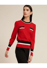 Luisa Spagnoli - LUISA SPAGNOLI - Czerwony sweter z wełny MILO. Kolor: czerwony. Materiał: wełna #3