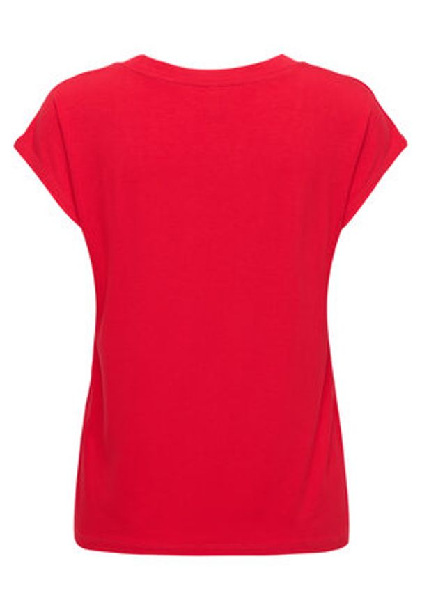 only - ONLY T-Shirt Rilla 15315776 Czerwony Regular Fit. Kolor: czerwony. Materiał: wiskoza