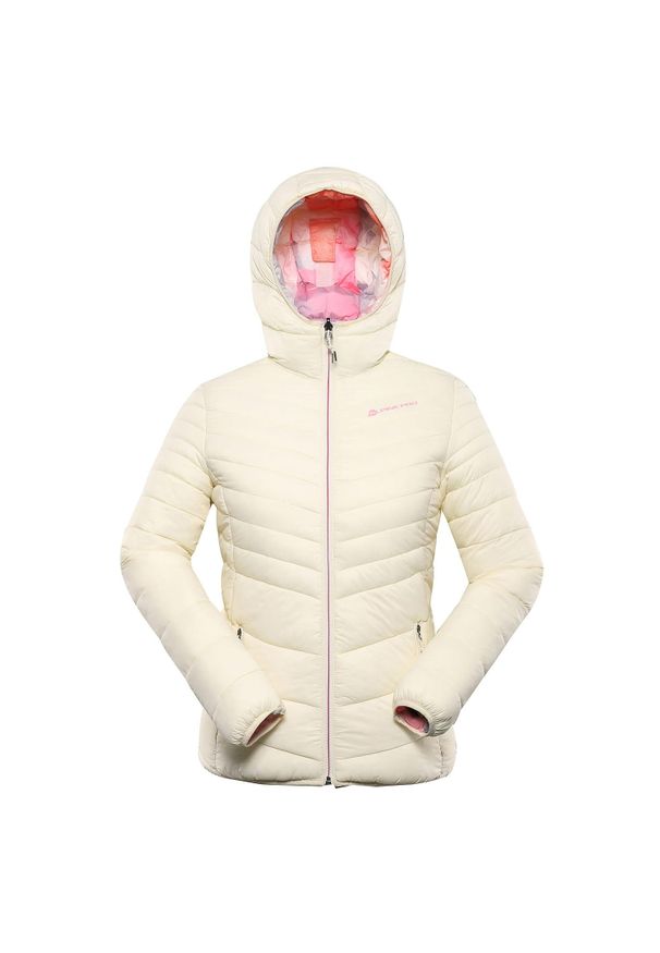 ALPINE PRO - Damska kurtka ocieplana dwustronna Alpine Pro Eroma. Kolor: biały. Materiał: puch. Sezon: wiosna, jesień. Sport: turystyka piesza