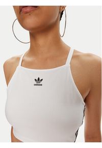 Adidas - adidas Top adicolor 3-Stripes IN8377 Biały Slim Fit. Kolor: biały. Materiał: bawełna #3