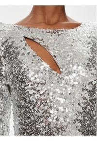 Rinascimento Sukienka koktajlowa CFC0019317002 Srebrny Slim Fit. Kolor: srebrny. Materiał: syntetyk. Styl: wizytowy #4