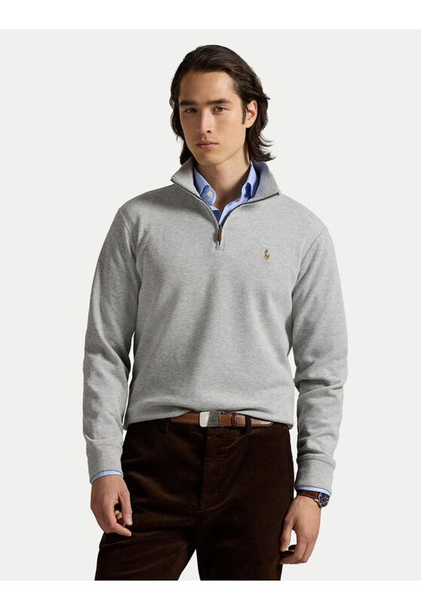 Polo Ralph Lauren Sweter 7,10672E+11 Szary Regular Fit. Typ kołnierza: polo. Kolor: szary. Materiał: bawełna