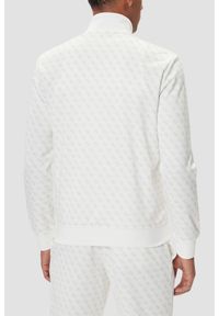 Guess - GUESS Biała rozpinana męska bluza w monogram Korbin, Rozmiar XL. Okazja: na co dzień. Kolor: biały. Styl: elegancki, casual, sportowy #3