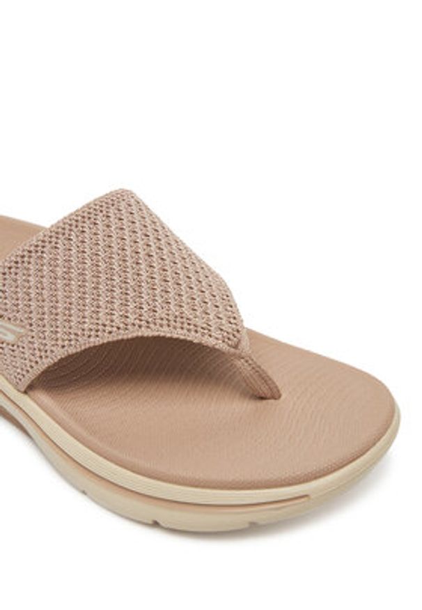 skechers - Skechers Japonki Go Walk Arch Fit 2.0 Sandal-Carrie 140861/TPE Beżowy. Kolor: beżowy. Materiał: materiał