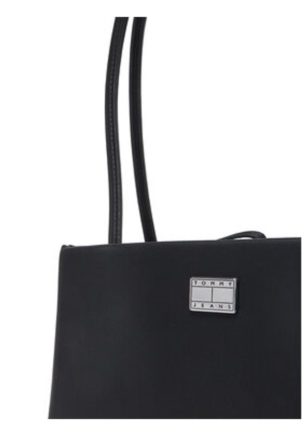 Tommy Jeans Torebka Tjw American Cool Med Tote AW0AW17297 Czarny. Kolor: czarny. Materiał: skórzane