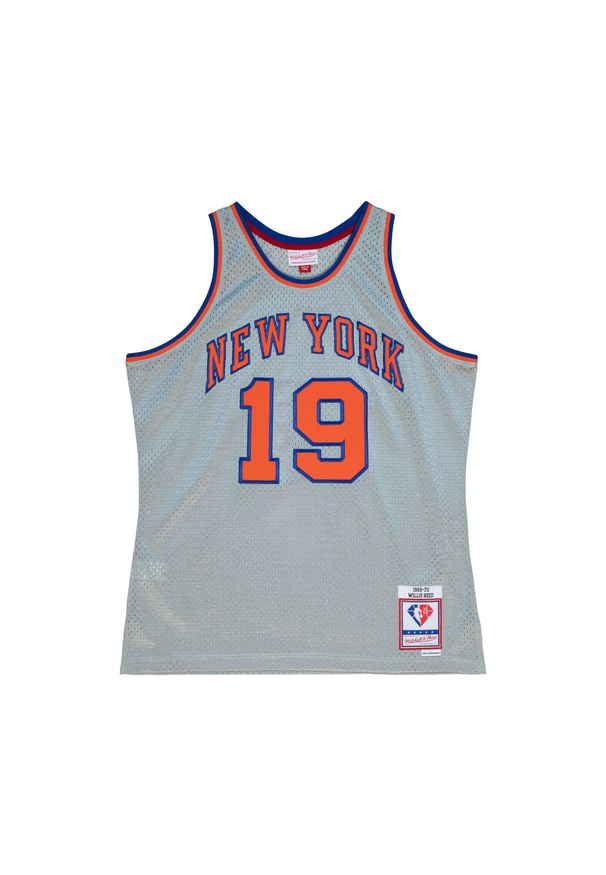 Mitchell & Ness - Koszulka NBA New York Knicks Willis Reed 75th NBA. Kolor: wielokolorowy, szary, pomarańczowy. Sport: koszykówka