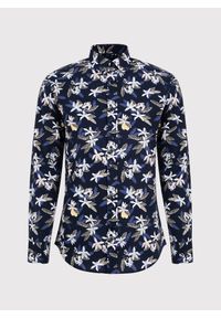 Pako Lorente - PAKO LORENTE – Granatowa koszula męska w kwiaty. Kolor: niebieski. Materiał: bawełna, elastan. Długość rękawa: długi rękaw. Długość: długie. Wzór: kwiaty #5