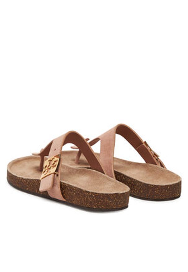 Tory Burch Japonki 150910 Beżowy. Kolor: beżowy. Materiał: zamsz, skóra