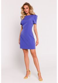 MOE - Elegancka sukienka mini fioletowa. Kolor: fioletowy. Styl: elegancki. Długość: mini