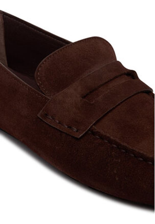 Calvin Klein Mokasyny Square Driver Suede HW0HW02844 Bordowy. Kolor: czerwony. Materiał: skóra, zamsz