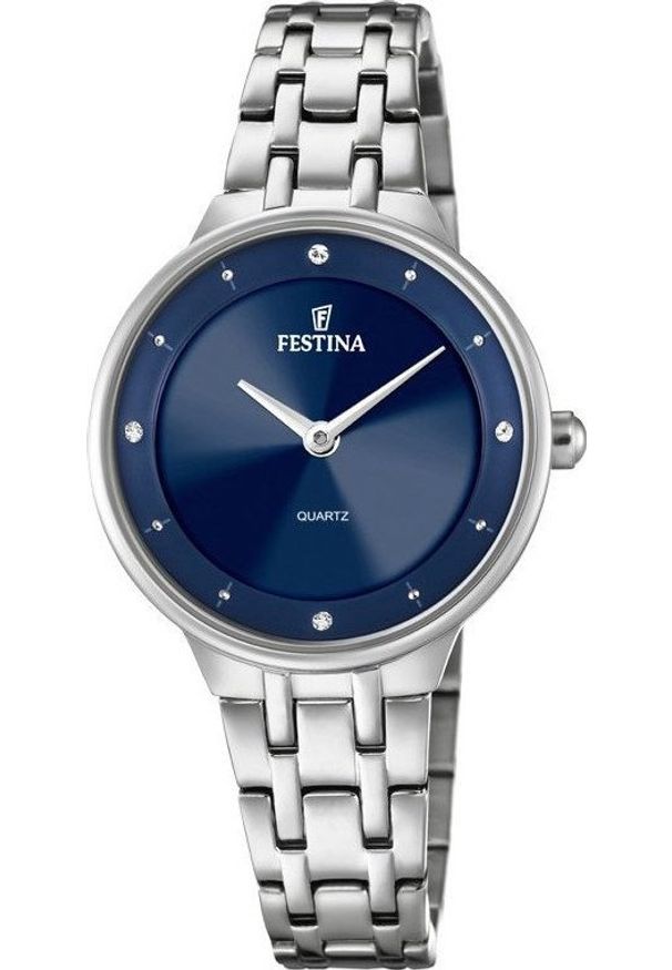 Zegarek Festina Zegarek damski Festina F20600-3 CYRKONIE srebrny. Kolor: srebrny