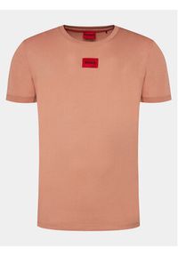 Hugo T-Shirt Diragolino212 50447978 Różowy Regular Fit. Kolor: różowy. Materiał: bawełna