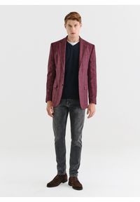 Pako Lorente - PAKO LORENTE – Bordowa marynarka casualowa. Okazja: na co dzień. Kolor: czerwony. Materiał: bawełna, len, wełna. Styl: casual #6